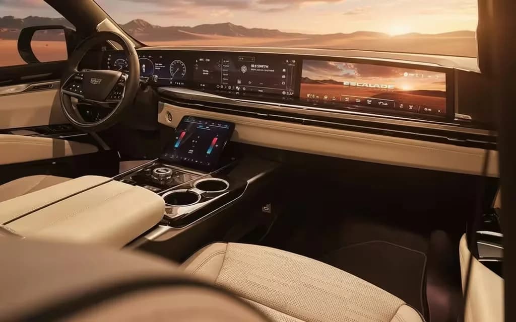 Cadillac Escalade 2026 dashboard and infotainment – rental in Dubai