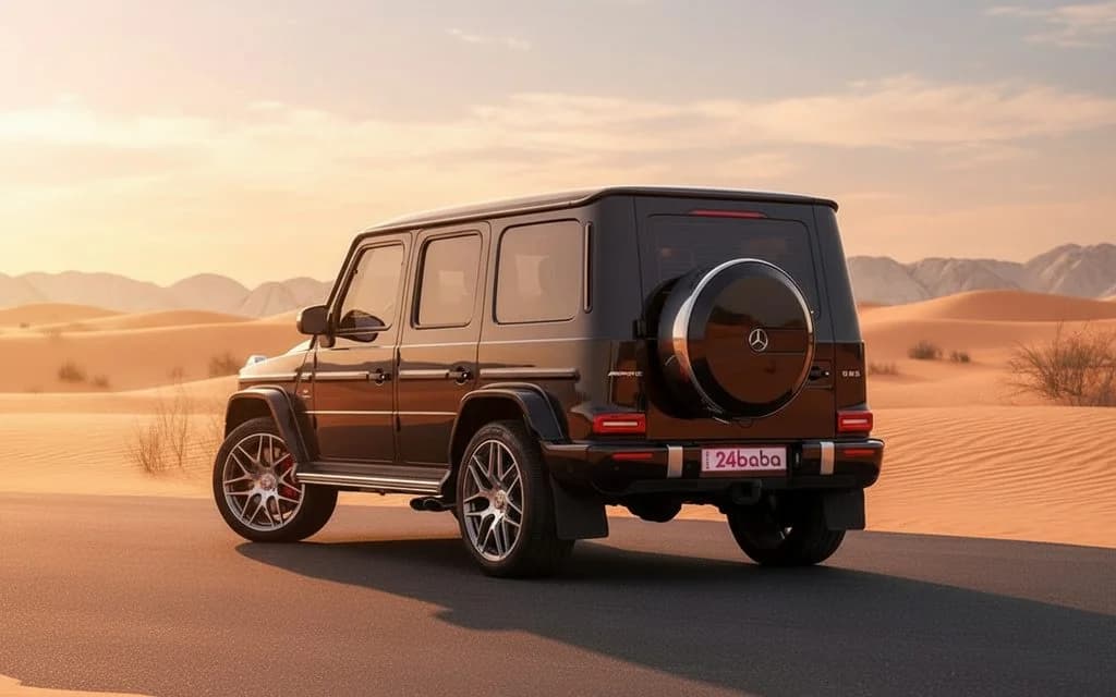 Mercedes G63 2022 Black rear view showing taillights