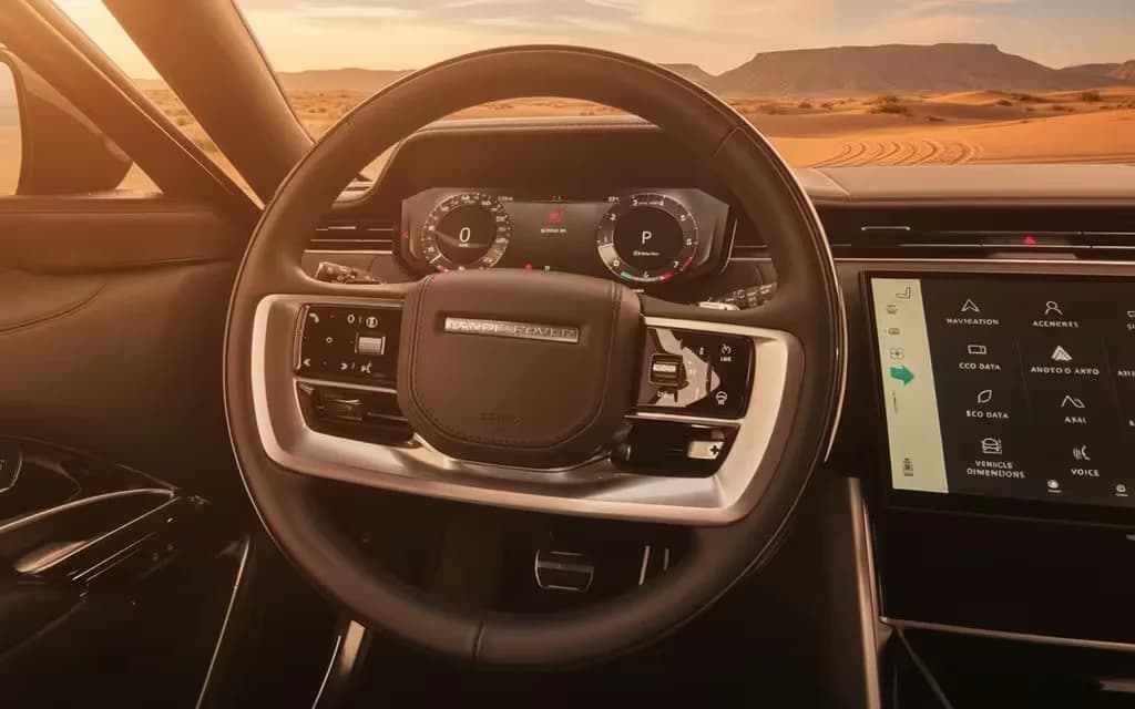 LandRover RangeRoverVogue 2024 steering wheel close up – rental in Dubai
