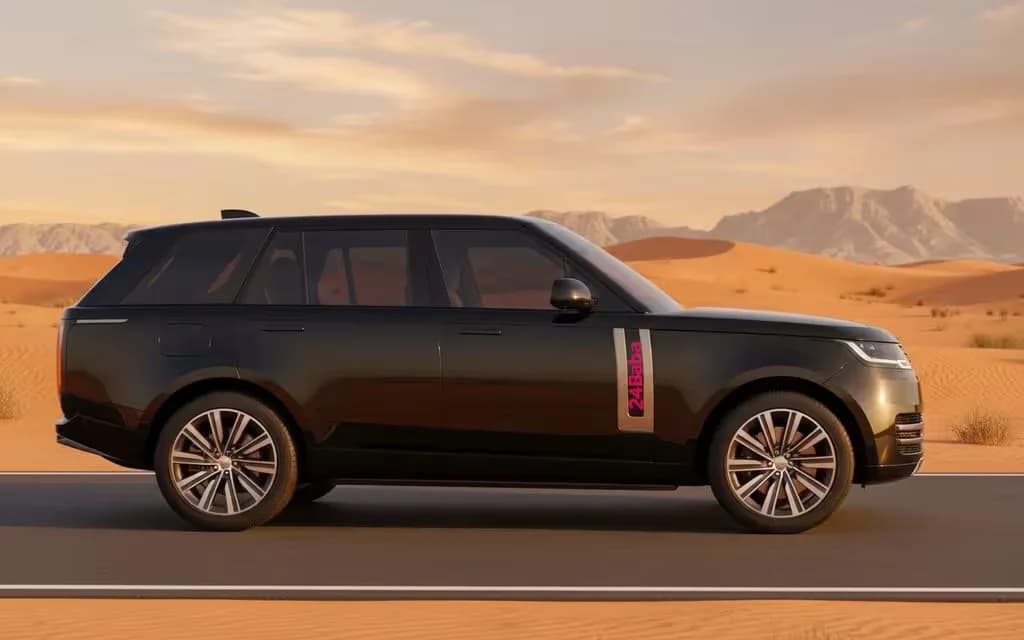 LandRover RangeRover 2023 Black side profile – rental in Dubai
