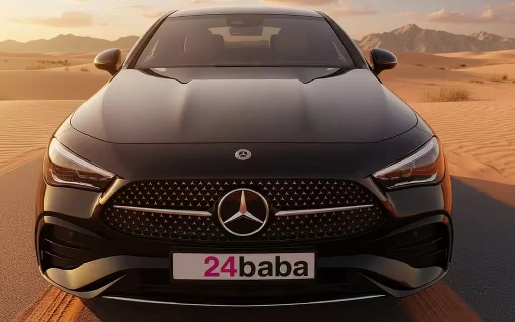 Mercedes Cle200 2024 within front view with headlights – rental in Dubai