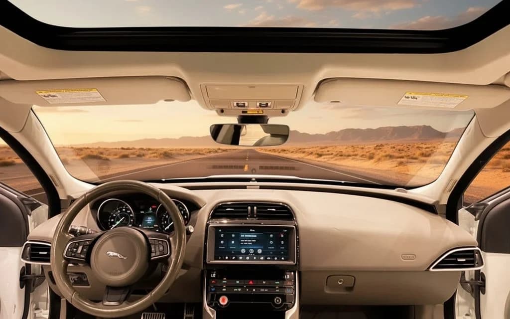 Jaguar Xe 2025 interior view showing trim – rental in Dubai