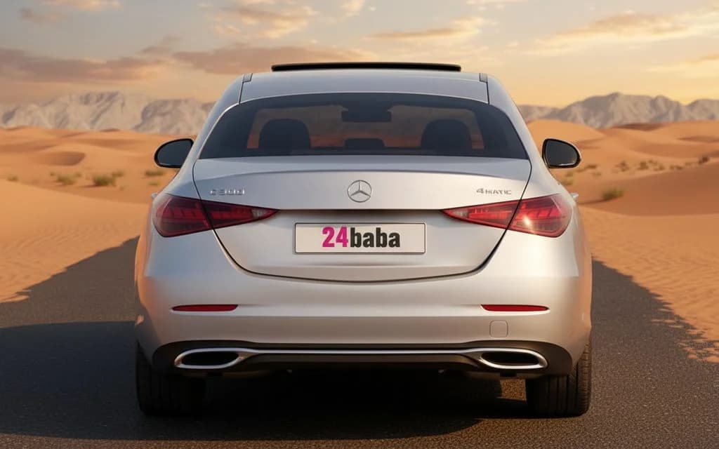 Mercedes C300 2023 Grey rear view showing taillights
