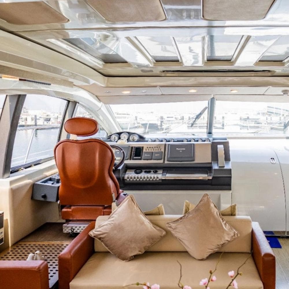 Interior of Sura 68ft yacht Dubai rental by 24Baba