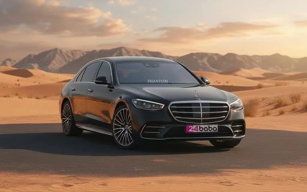 Mercedes S500 2021 Black cover image – rental in Dubai