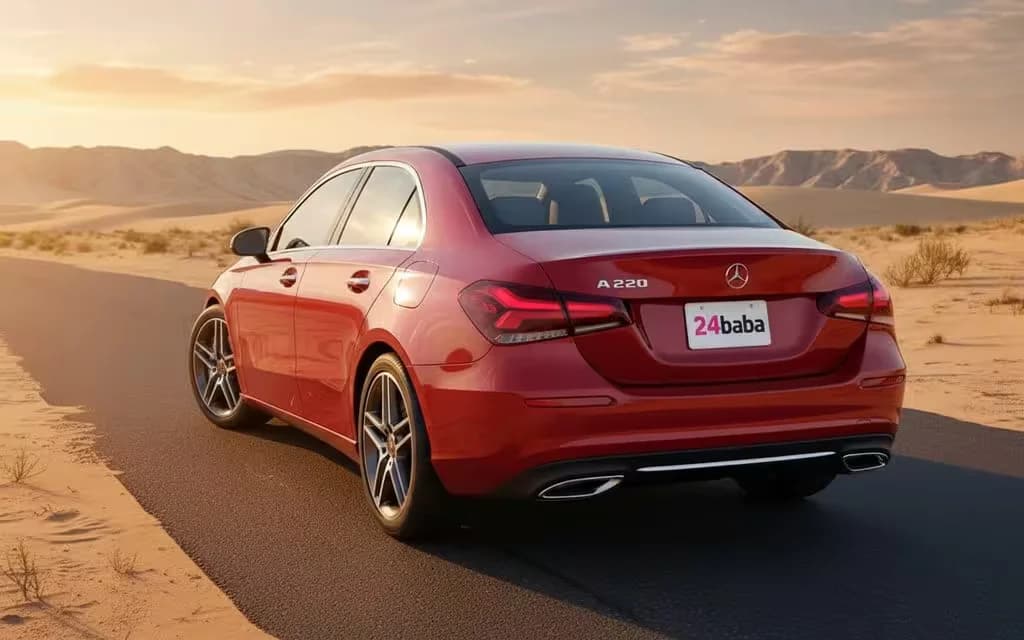 Mercedes A220 2022 Red rear view showing taillights