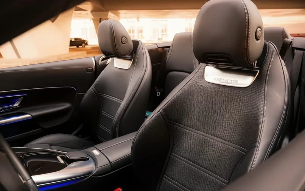 Mercedes Sl 2023 leather seats and cabin – rental in Dubai