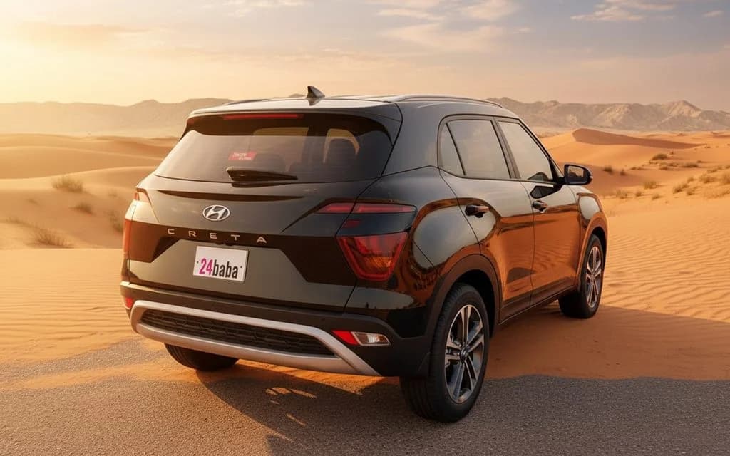 Hyundai Creta 2023 Black rear view showing taillights