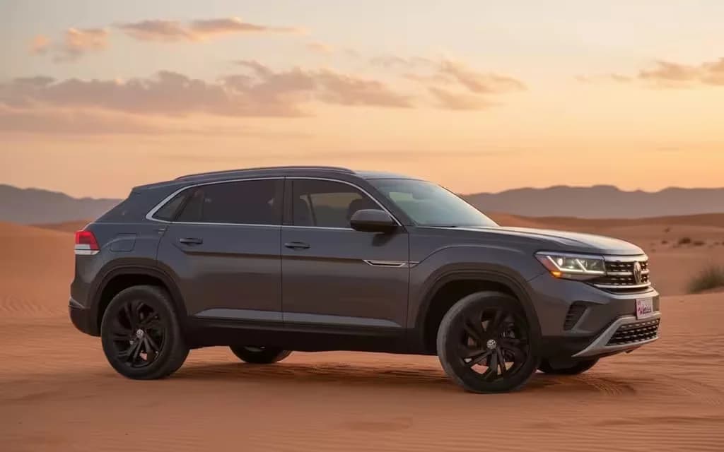 Volkswagen Atlas 2020 Grey side profile – rental in Dubai