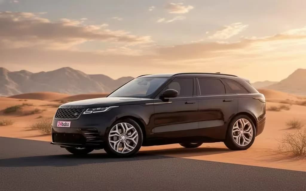 LandRover RangeRoverVelar 2022 Black side profile – rental in Dubai