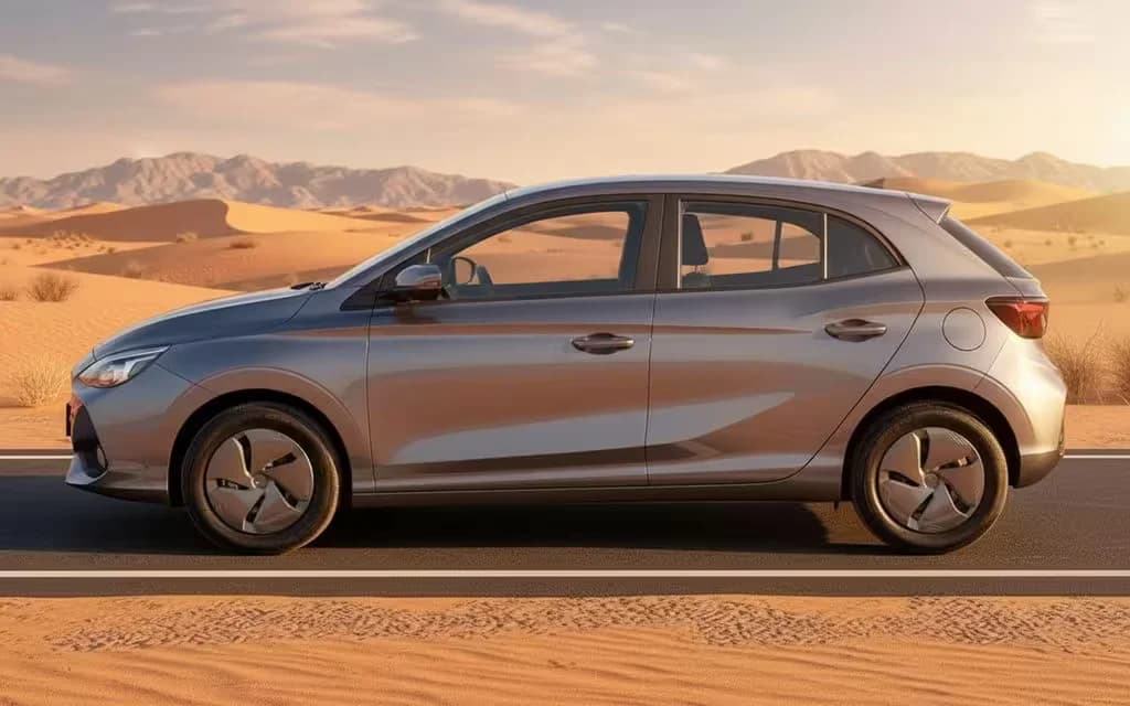 Mg 5 2023 Silver side profile – rental in Dubai