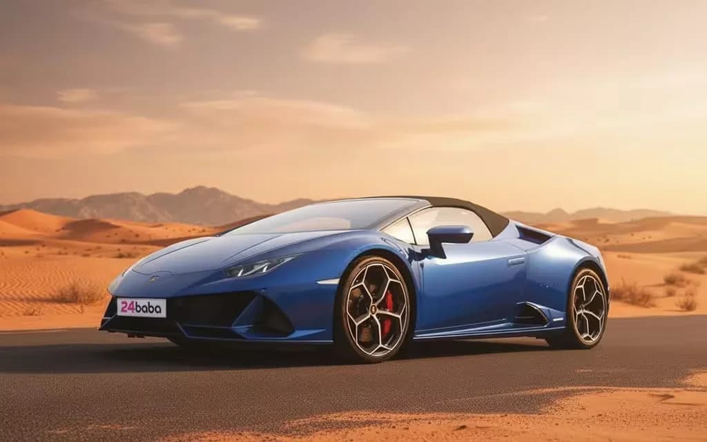 Lamborghini Huracan 2021 Blue cover image – rental in Dubai