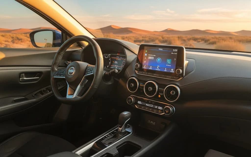 Nissan Sentra 2023 interior view showing trim – rental in Dubai