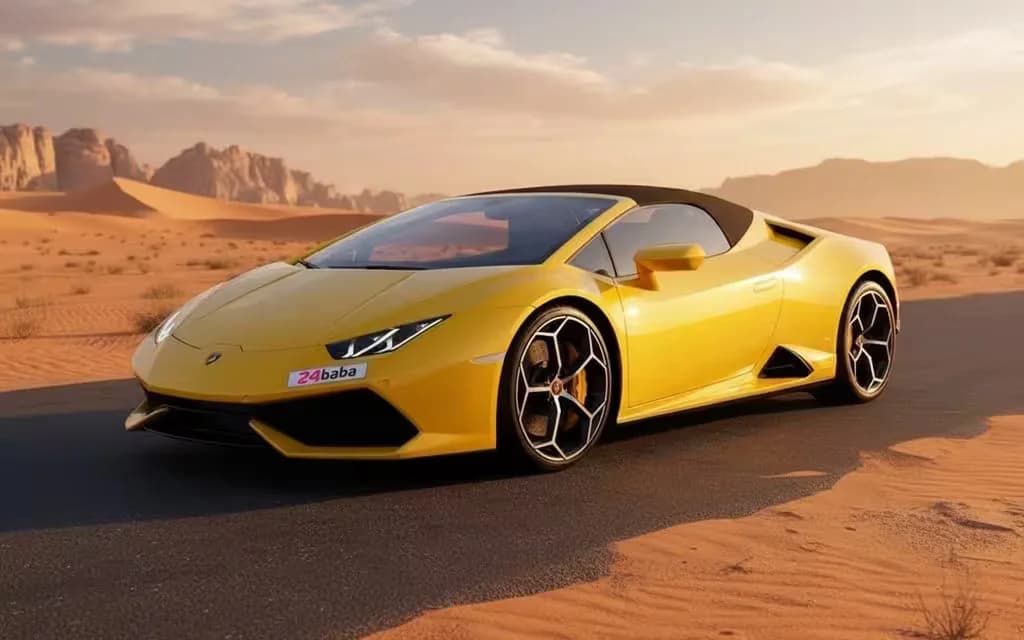 Lamborghini Huracan 2021 Yellow cover image – rental in Dubai