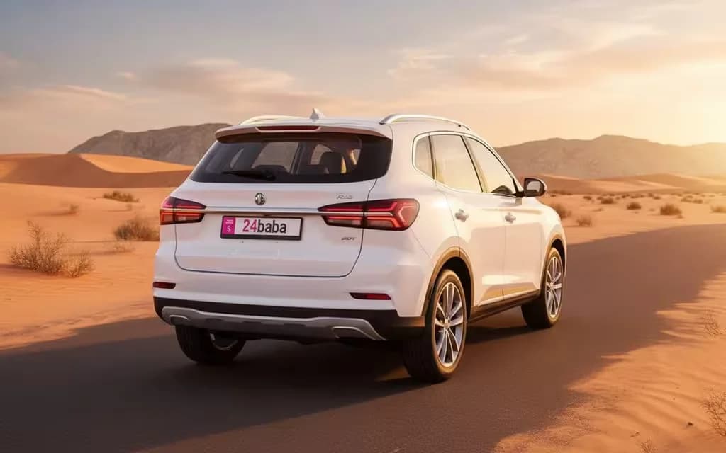 Mg Rx5 2024 White rear view showing taillights – rental in Dubai