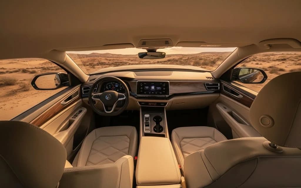 Volkswagen Tiguan 2023 interior view showing trim – rental in Dubai