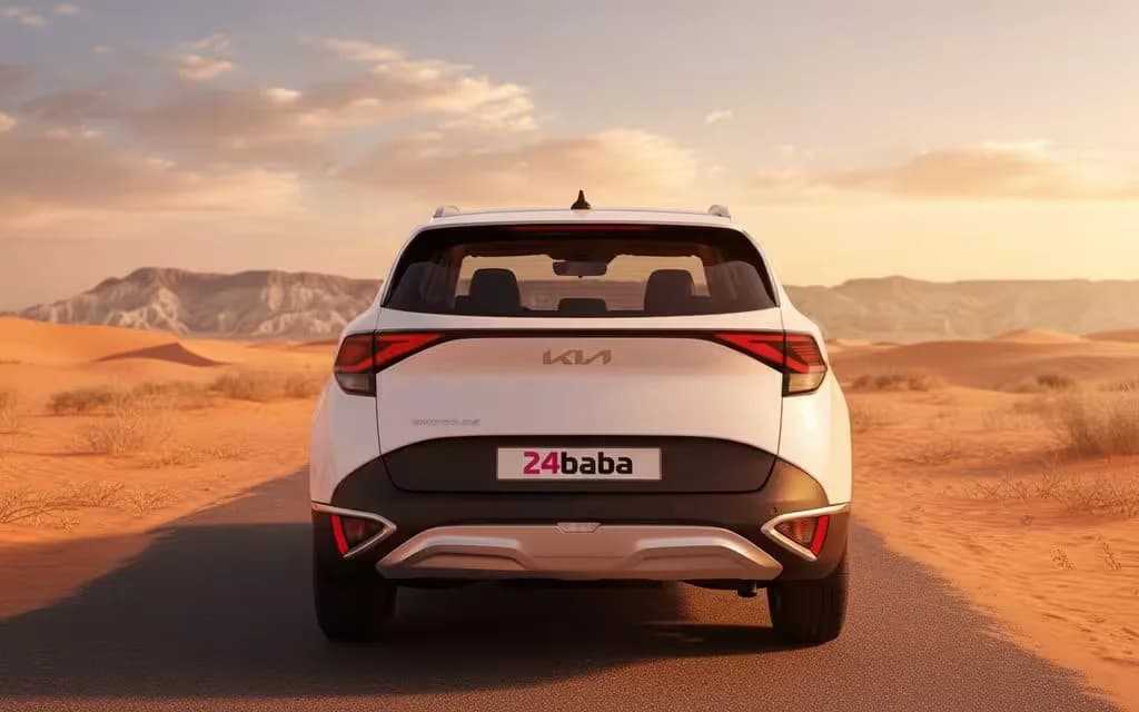 Kia Sportage 2023 White rear view showing taillights