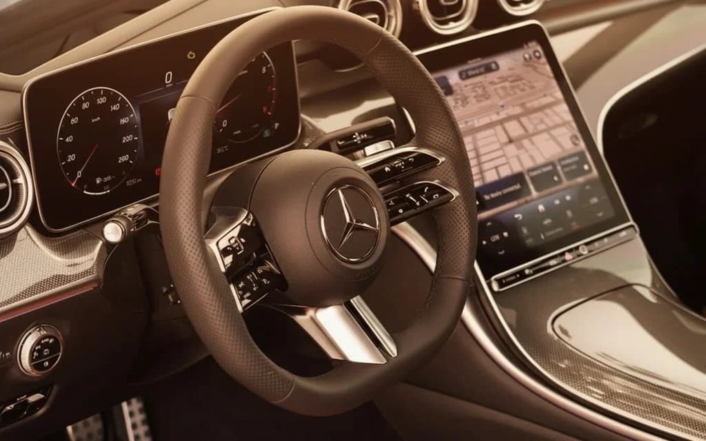 Mercedes C200 2024 interior view showing trim
