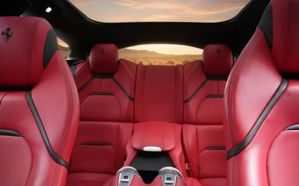 Ferrari Gtc4Lusso 2024 leather seats and cabin – rental in Dubai
