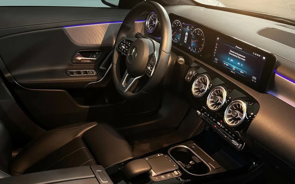 Mercedes Cla250 2022 interior view showing trim