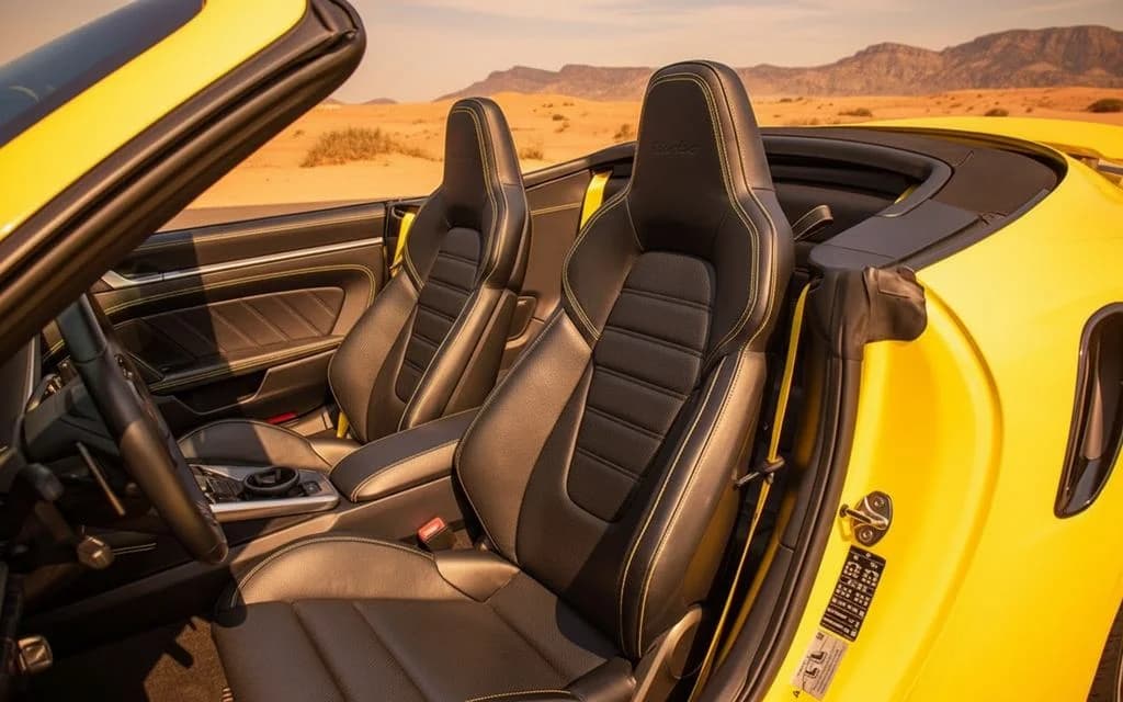 Porsche 911 2023 leather seats and cabin – rental in Dubai