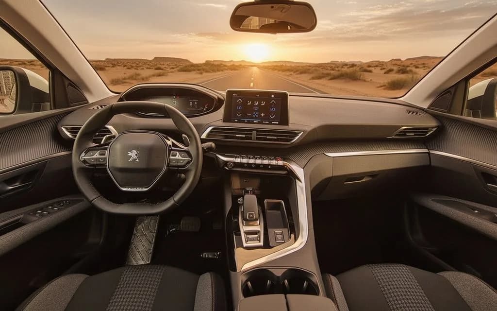 Peugeot 3008 2022 interior view showing trim – rental in Dubai