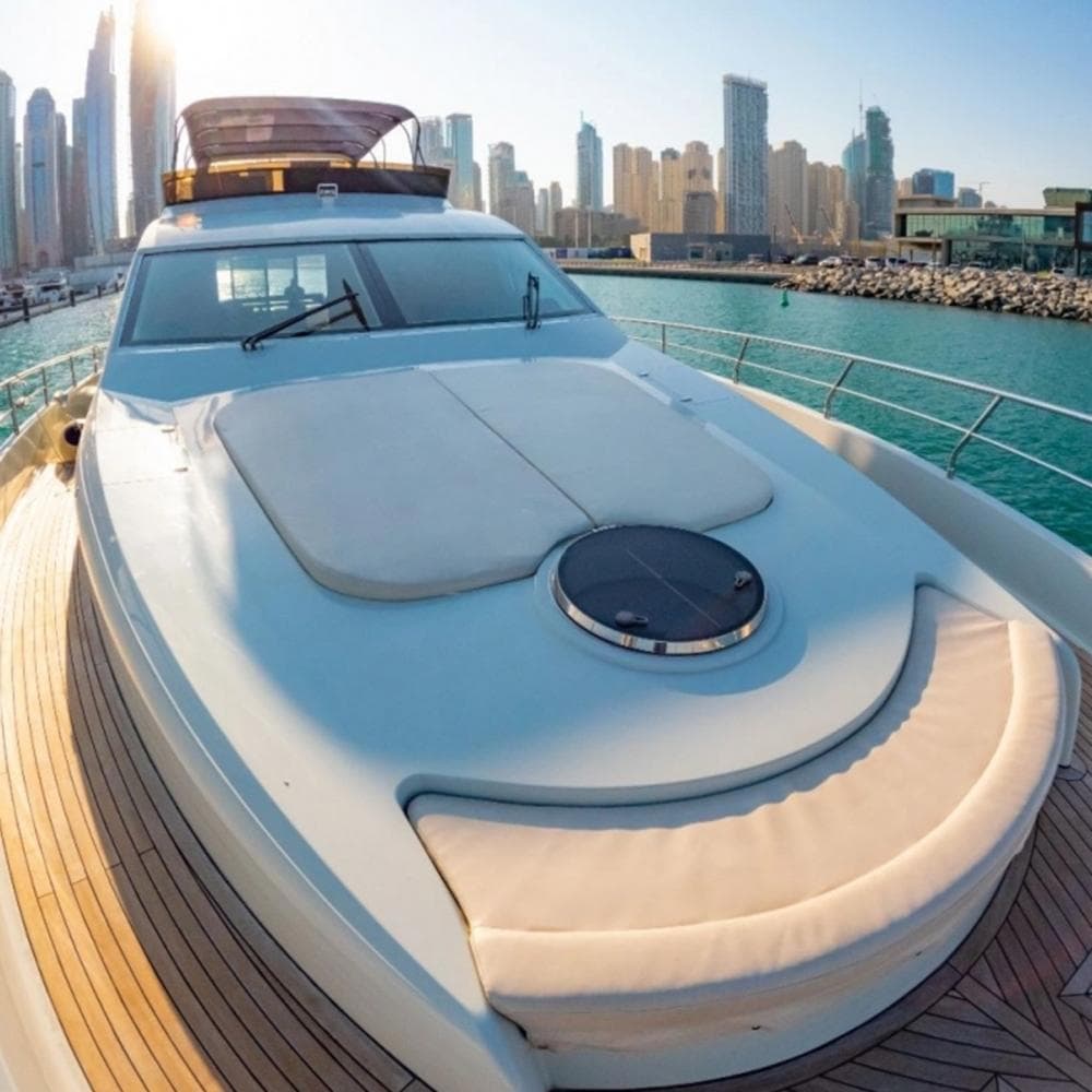 Front view of San Lorenzo 82ft yacht on water