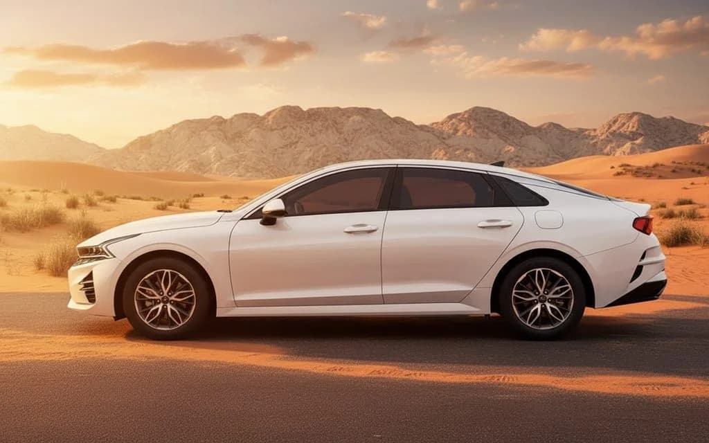 Kia K5 2023 White side profile