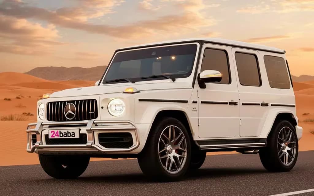 Mercedes G63 2020 White cover image – rental in Dubai