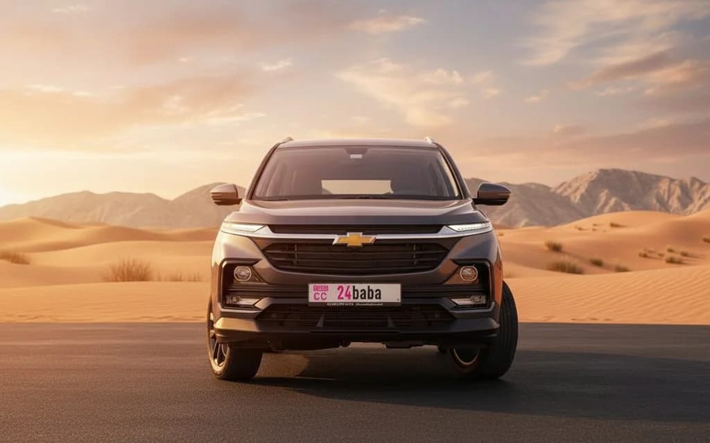 Chevrolet Captiva 2025 Grey front view with headlights – rental in Dubai