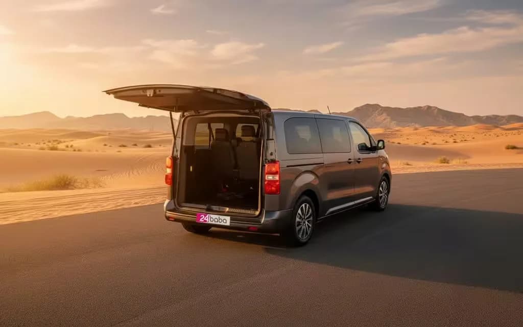 Opel Zafira 2023 Black rear view showing taillights – rental in Dubai