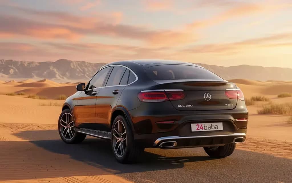Mercedes Glc200 2023 Black rear view showing taillights