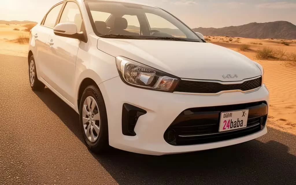 Kia Pegas 2022 White rental in Dubai