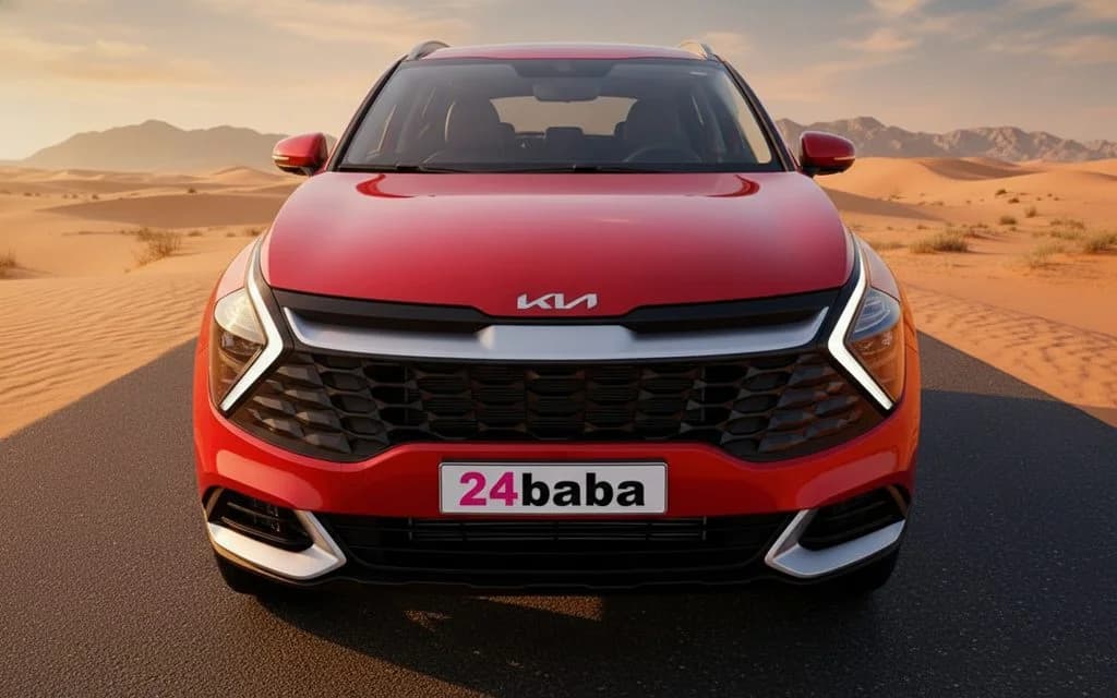 Kia Sportage 2025 Red front view with headlights