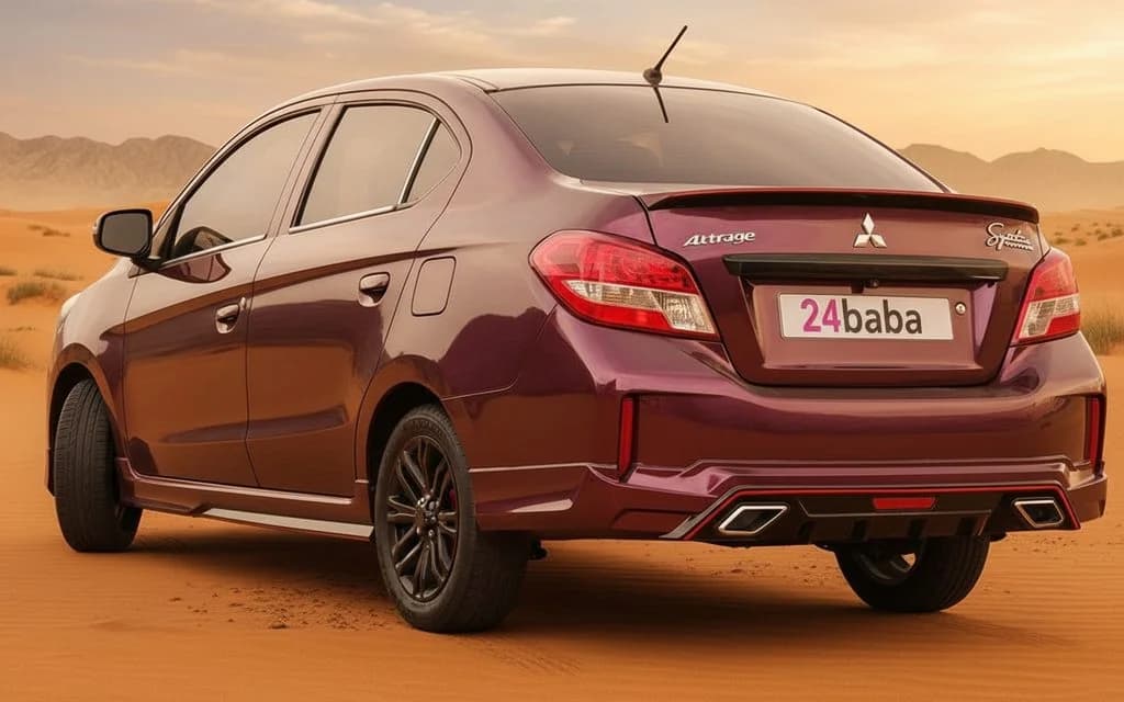 Mitsubishi Attrage 2023 Red rear view showing taillights