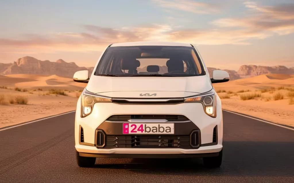 Kia Picanto 2024 White front view with headlights