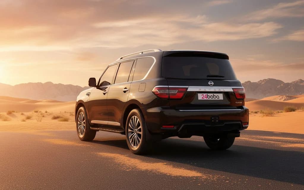 Nissan Patrol 2022 Black rear view showing taillights