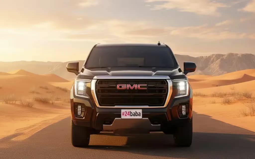 Gmc Yukon 2021 Black front view with headlights – rental in Dubai