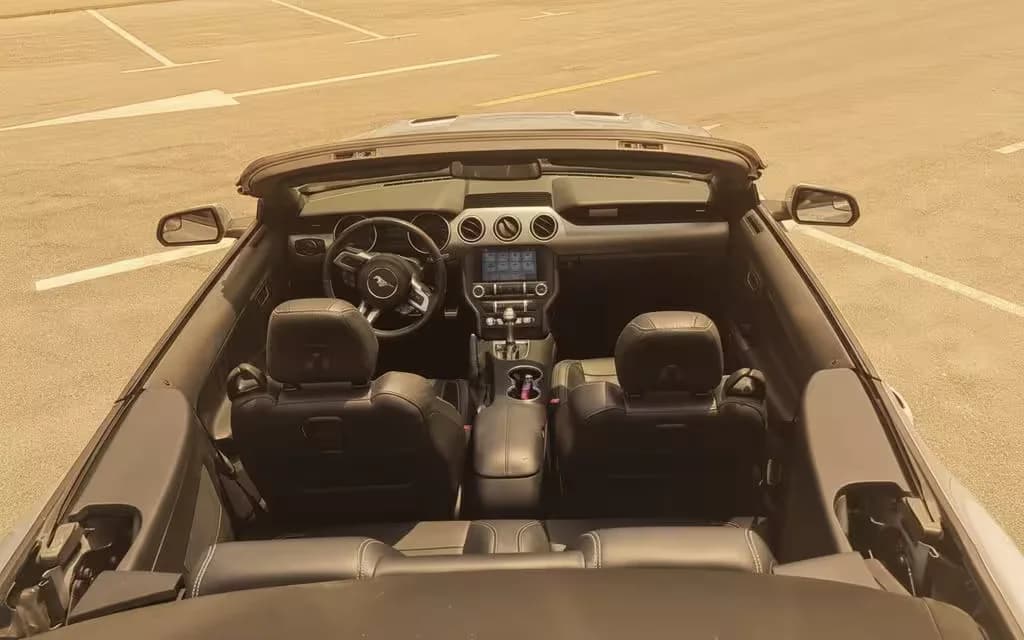 Ford Mustang 2022 interior view showing trim – rental in Dubai