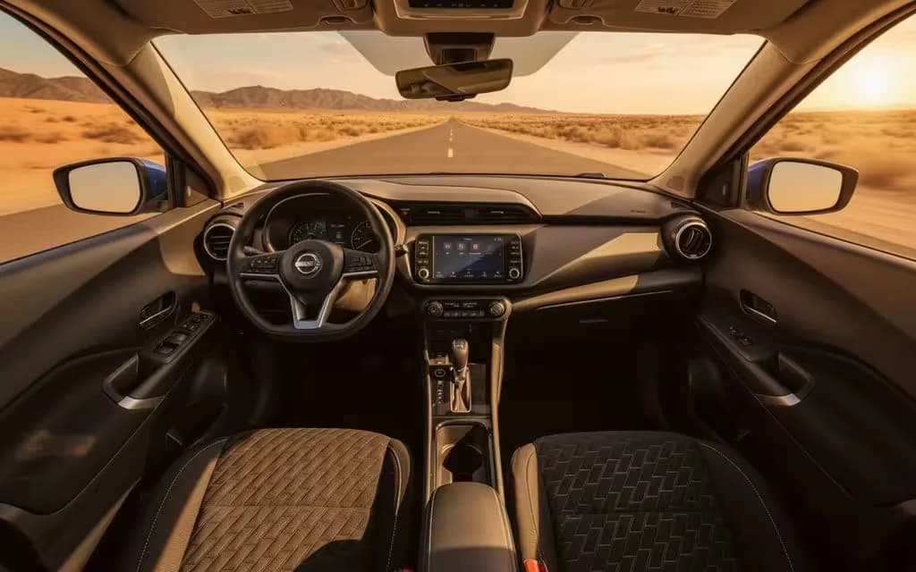 Nissan Kicks 2022 interior view showing trim – rental in Dubai