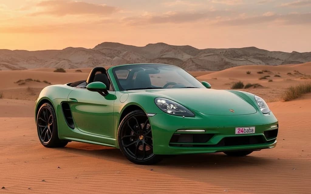 Rent Porsche Boxster 2023 Green in Dubai