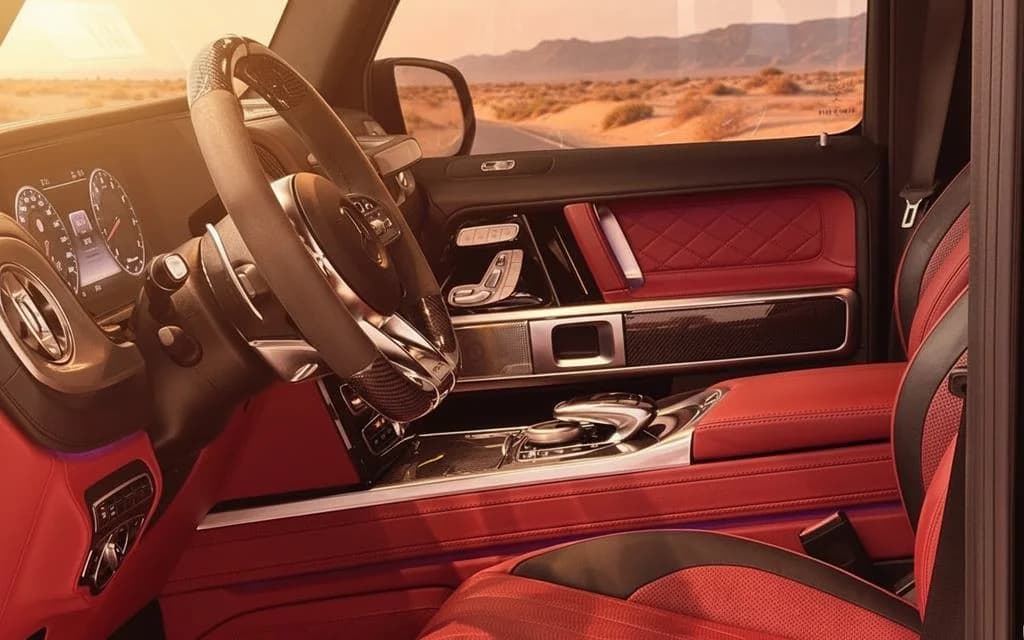Mercedes G63 2022 interior view showing trim