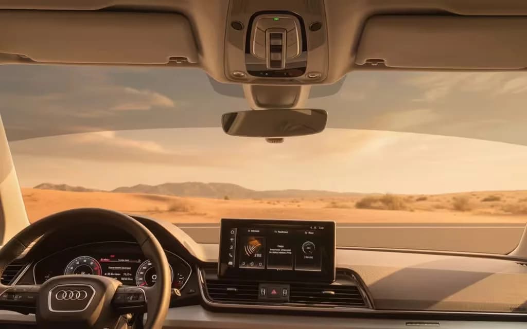 Audi Q5 2024 White parked outdoor scene – rental in Dubai