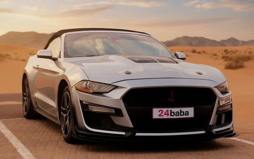 Ford Mustang 2021 Silver cover image – rental in Dubai