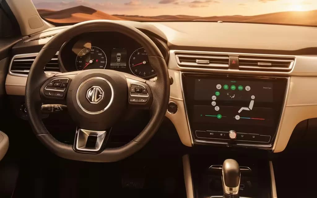 Mg 5 2022 interior view showing trim – rental in Dubai