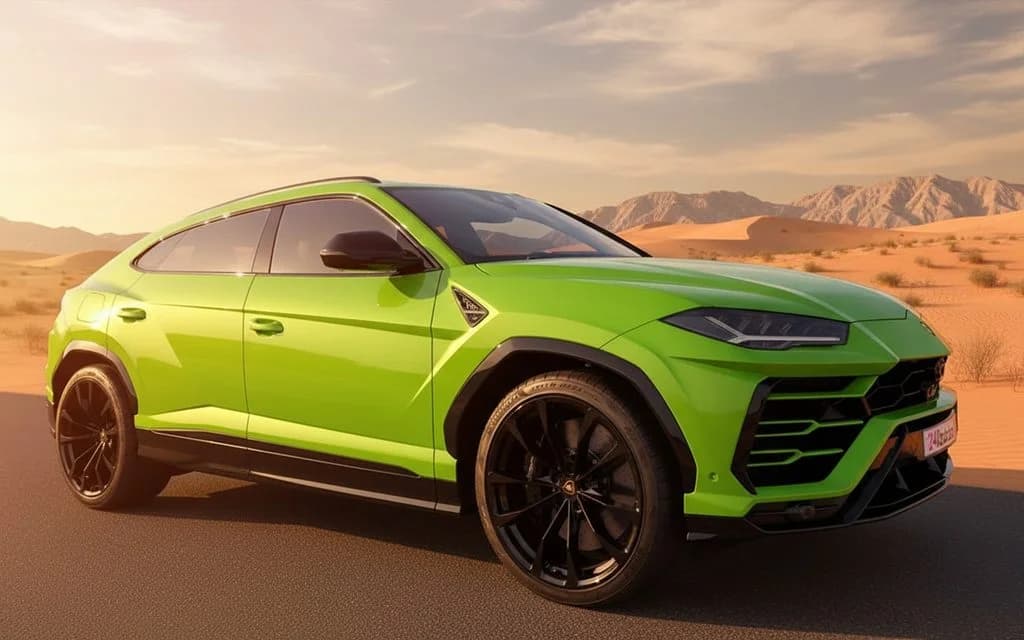 Lamborghini Urus 2021 Green rental in Dubai
