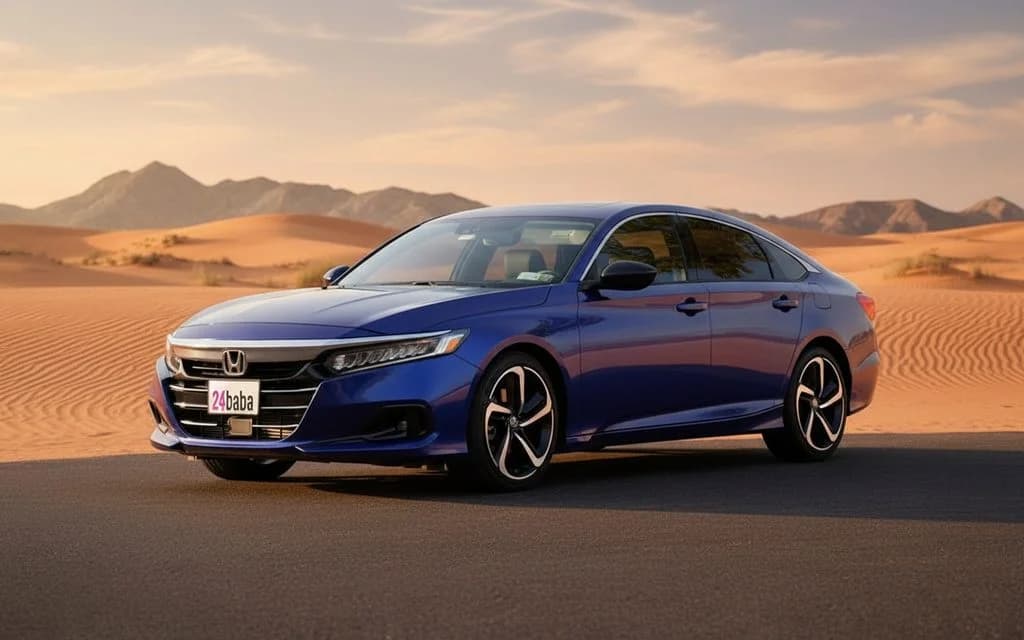 Honda Accord 2023 Blue front view with headlights
