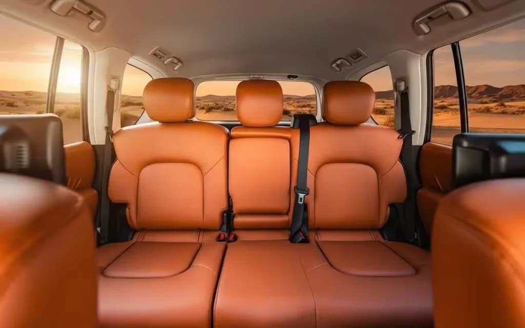 Nissan Patrol 2024 leather seats and cabin – rental in Dubai