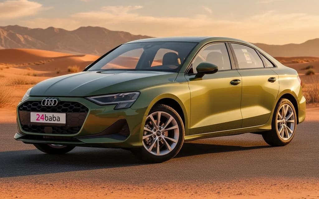 Audi A3 2025 Green rental in Dubai
