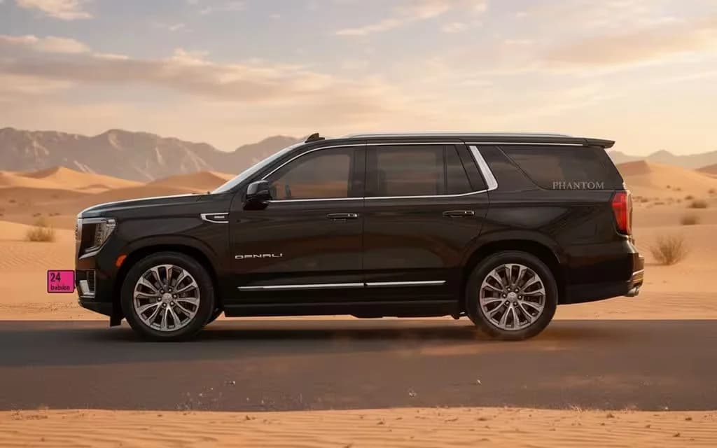 Gmc Yukon 2021 Black side profile – rental in Dubai